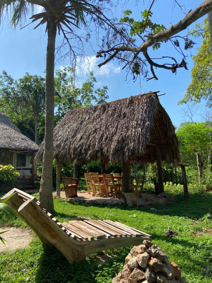 Encantadora Villa Maya Tradicional En Rancho Agroecologico Tzucaceb Buitenkant foto