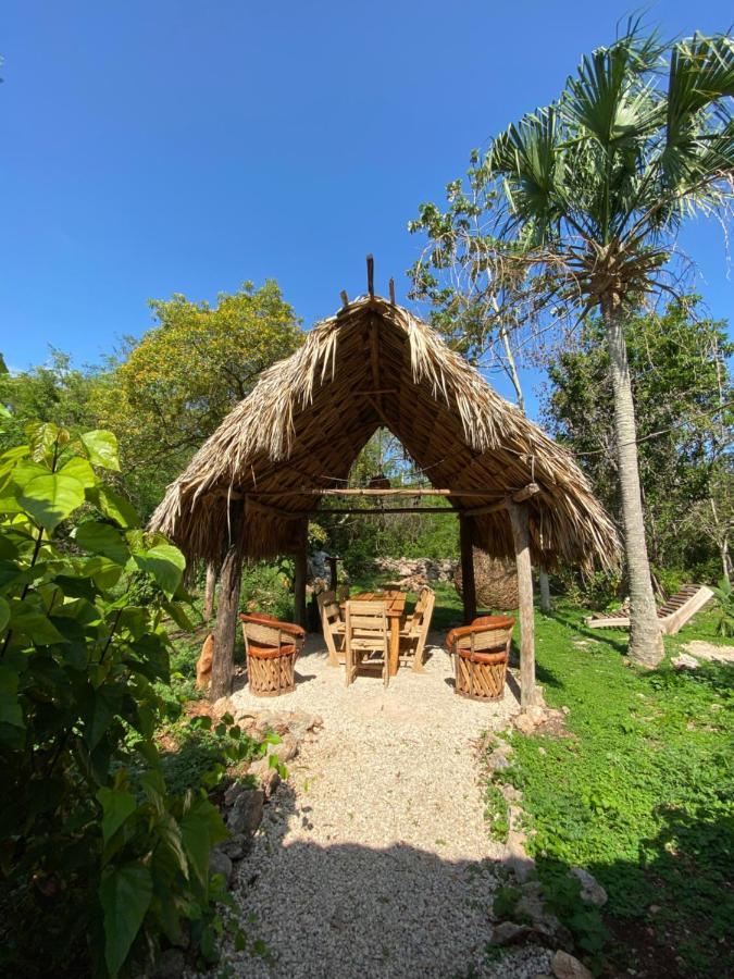 Encantadora Villa Maya Tradicional En Rancho Agroecologico Tzucaceb Buitenkant foto