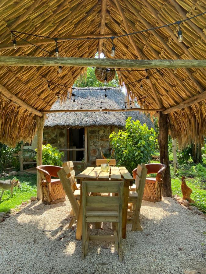 Encantadora Villa Maya Tradicional En Rancho Agroecologico Tzucaceb Buitenkant foto