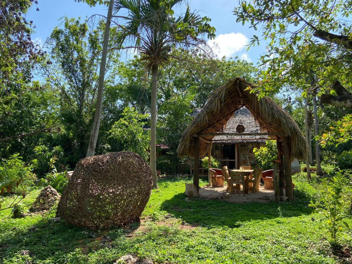 Encantadora Villa Maya Tradicional En Rancho Agroecologico Tzucaceb Buitenkant foto